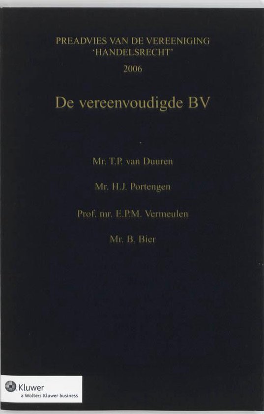 De vereenvoudigde BV - cover