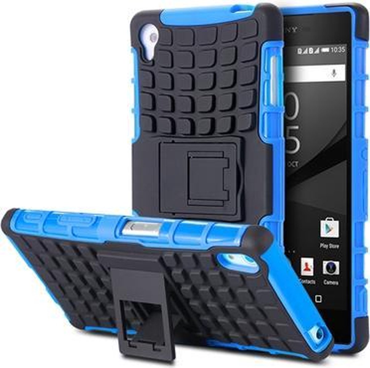 Shock Proof Hybride Case Hoesje voor Sony Xperia C5 Zwart