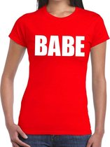 Babe tekst t-shirt rood dames S