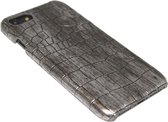 Krokodillen hoesje zilver Geschikt voor iPhone 8 Plus/ 7 Plus