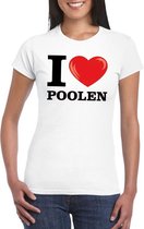 I love poolen t-shirt wit dames XL