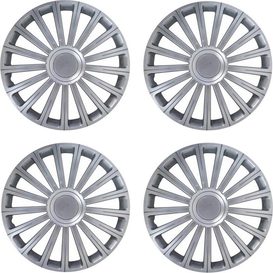 Set van vier 13-inch zilverkleurige wieldoppen met 15 spaken