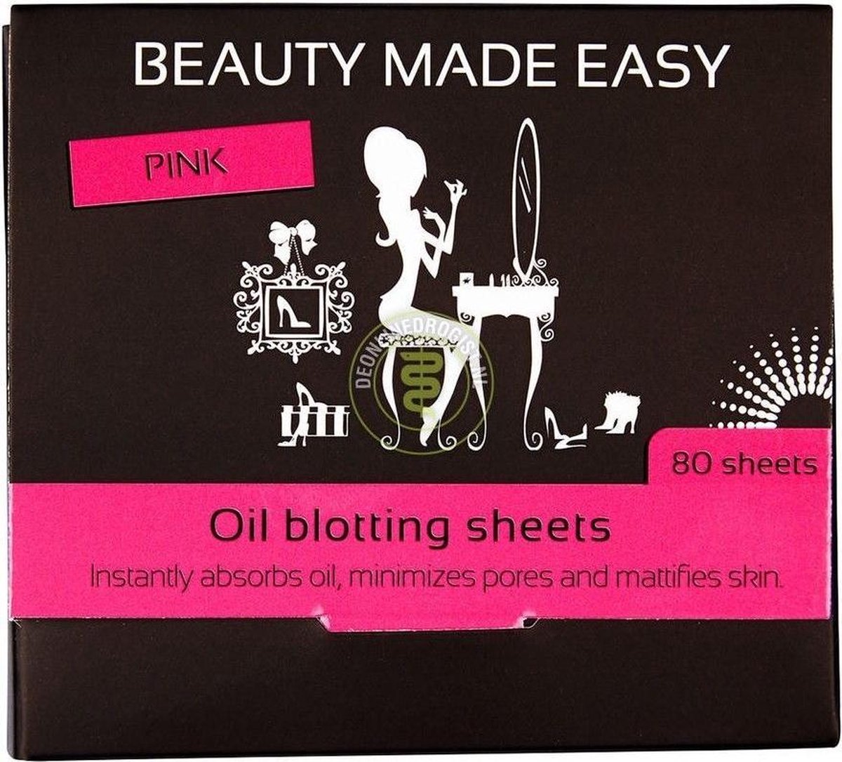 Beauty Made Easy Oil Blotting Sheets Pink 80 stuks