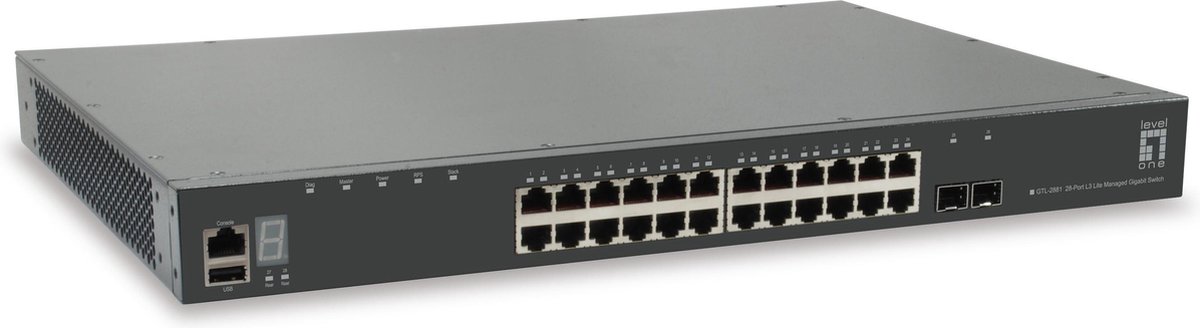 LevelOne GTL-2881 netwerk-switch Managed L3 Gigabit Ethernet (10/100/1000) Grijs