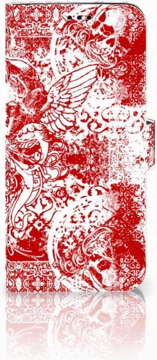 Telefoonhoesje met Naam Samsung Galaxy S9 Plus Angel Skull Rood