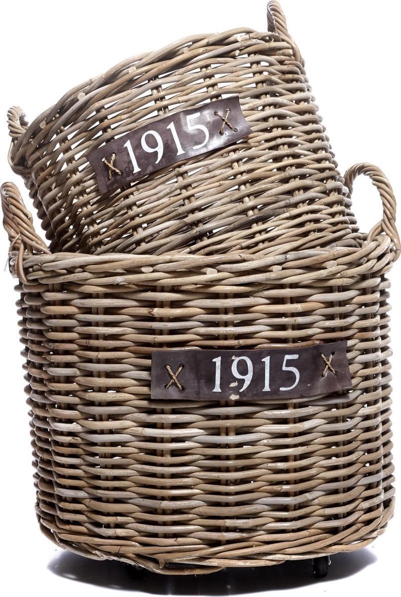 Rotan Bak Op Wieltjes - (D)60 x (H)48 cm