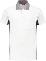 Workman Poloshirt Bi-Colour - 1408 wit / grijs - Maat S