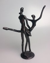 Elegant bronzen beeldje van dansend paar, 205mm hoog