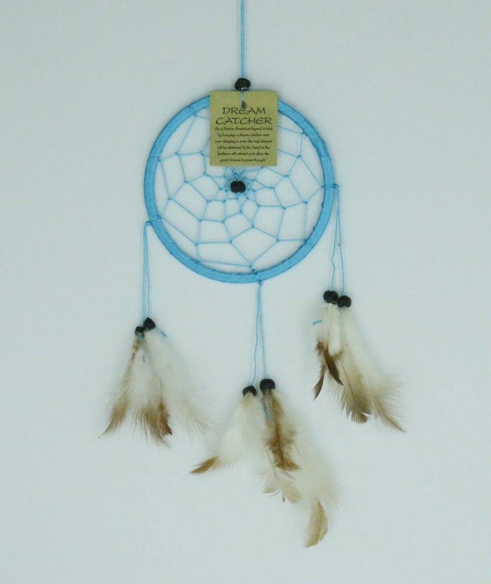 Dromenvanger / Dreamcatcher Ø12cm zonder kleintjes  - lichtblauw