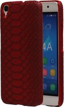 Rood Slang Hardcase Backcover Huawei Honor Y6 Hoesje