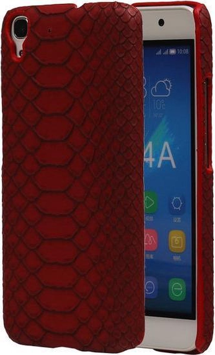 Rood Slang Hardcase Backcover Huawei Honor Y6 Hoesje