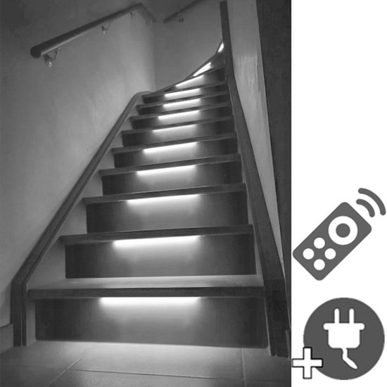 Luminaire escalier Led Strip Bright White - Set complet 50 CM 14 marches |  bol