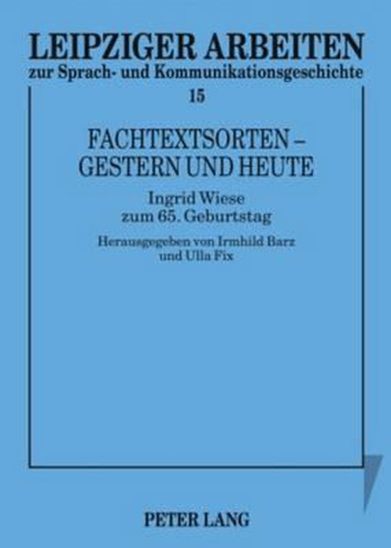 Fachtextsorten - gestern und heute - cover