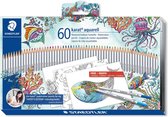 Karat aquarell kleurpotlood - metalen etui met 60 kleuren - speciale editie