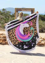 Mycha Ibiza – roundie – rond strandlaken – Unicorn – gekleurd – 100% katoen – badstof