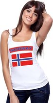 Singlet shirt/ tanktop Noorse vlag wit dames S