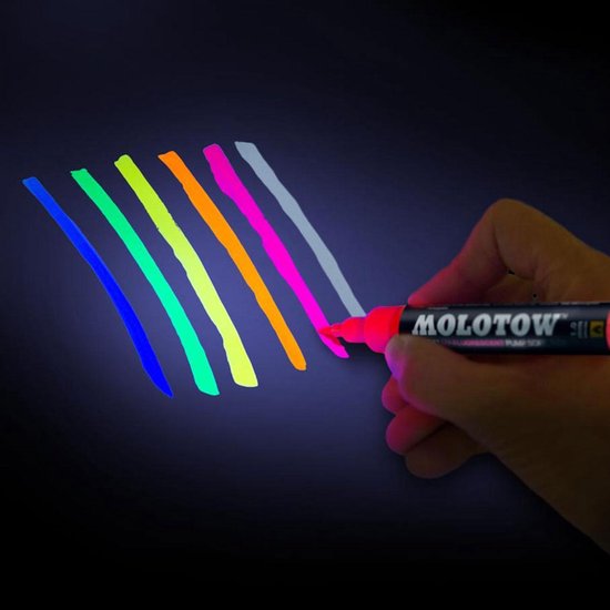 Verdikken Vloeibaar natuurlijk Molotow UV Fluoriserende Stiften Set - Glow bij Blacklight | bol.com