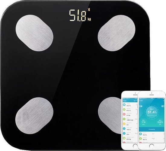 BELIFE® Slimme weegschaal (bluetooth) | 8 Lichaamsmetingen | Werkt met iOS  en Android... | bol.com