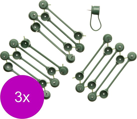 Nature Plantenklemmen - Klim-En Geleide Artikel - 3 x 0.6x0.8x6 cm Groen 15 stuks