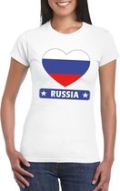 Rusland hart vlag t-shirt wit dames L