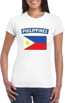T-shirt met Filipijnse vlag wit dames S