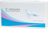 Continuity silicone hydrogel maandlenzen -1,25 - 6 stuks - silicon contactlenzen