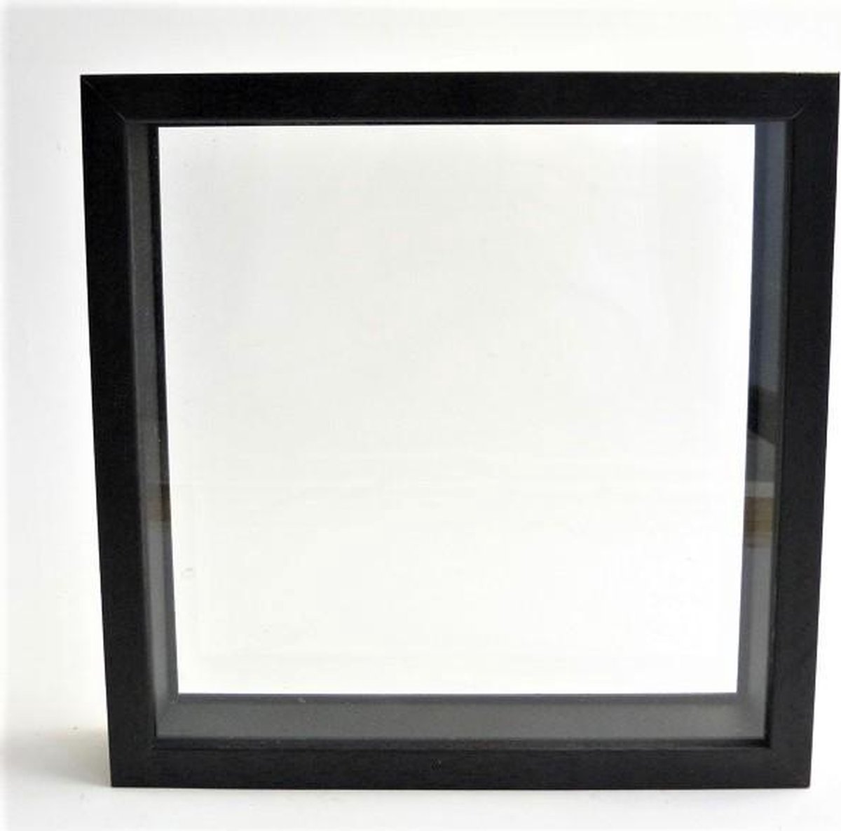 Zwart houten dubbelglas lijst 24 cm x 24 cm met ophanghaakje | bol.com