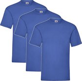 3 Pack Shirts Fruit of the Loom Ronde Hals Royal Maat XXXL (3XL) Valueweight