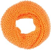 Gebreide col sjaal neon oranje voor volwassenen