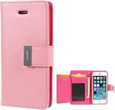 Mercury Rich Dairy Serie wallet case hoesje iPhone 4 4S licht roze