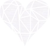Hart Geometrisch Vlak Hout 50 x 49 cm White wash - Wanddecoratie