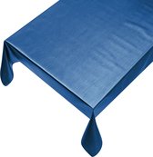 Tafelzeil Metallic Plain Blauw 250 x 140 cm - Beschikbaar in 11 maten - Geleverd in een koker