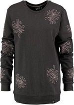 Kultivate langere donkergrijze sweater met borduringen- Maat XXL