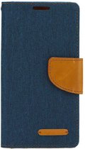 Canvas Book case - voor de Apple iPhone 5/5S/SE  -navy