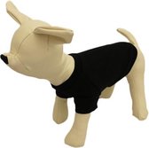 Shirt zwart met mouw voor de hond. - XXS ( rug lengte 17 cm, borst omvang 24 cm, nek omvang 14 cm )