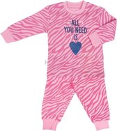 Pyjama - Newborn - Baby - Peuter - Kraamcadeau - All you need is - blue heart - Premium collectie Frogs en Dogs -  maat 74 (6-9 mnd)