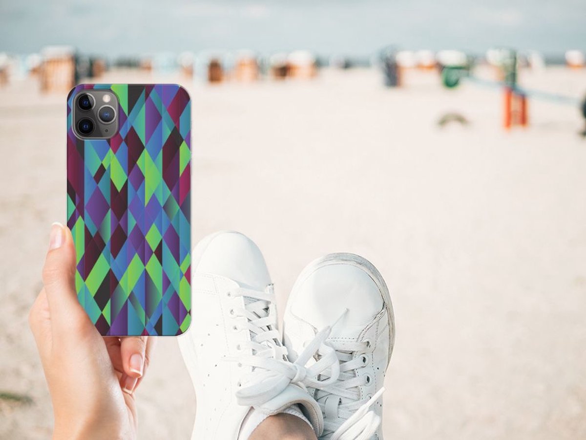 Apple iPhone 11 Pro Max TPU Hoesje Abstract Green Blue