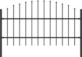 vidaXL - Tuinhek - met - speren - bovenkant - (0,75-1)x1,7 - m - staal - zwart
