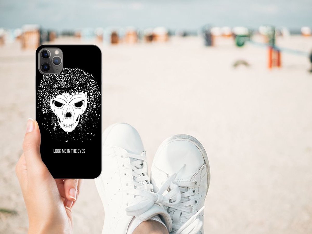 Silicone Back Case Apple iPhone 11 Pro Max Skull Hair