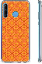 Huawei P30 Lite Doorzichtige Silicone Hoesje Batik Orange