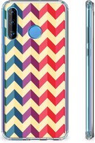 Huawei P30 Lite Doorzichtige Silicone Hoesje Zigzag Color
