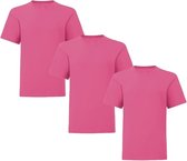 Senvi Kids 3 Pack T-Shirt Ronde Hals Maat: 116 - Kleur: Roze
