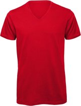 Senvi V-hals T-shirt 5 Pack 100% Katoen (Biologisch) Rood - L
