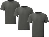 Senvi 3 pack T-Shirts Ronde hals - Maat M - Kleur - Antraciet