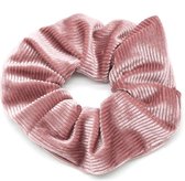 Scrunchie van Glimmend Ribstof / Ribfluweel - Corduroy Haarelastiek - Oudroze - Dielay