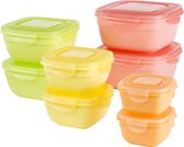Lock&Lock Vershoudbakjes set met deksel - Bewaardozen voedsel - Lunchbox - Snackdoosjes - Set van 8 stuks - Lekvrij - BPA vrij - Stapelbaar - Volwassenen en Kinderen - Multicolor M