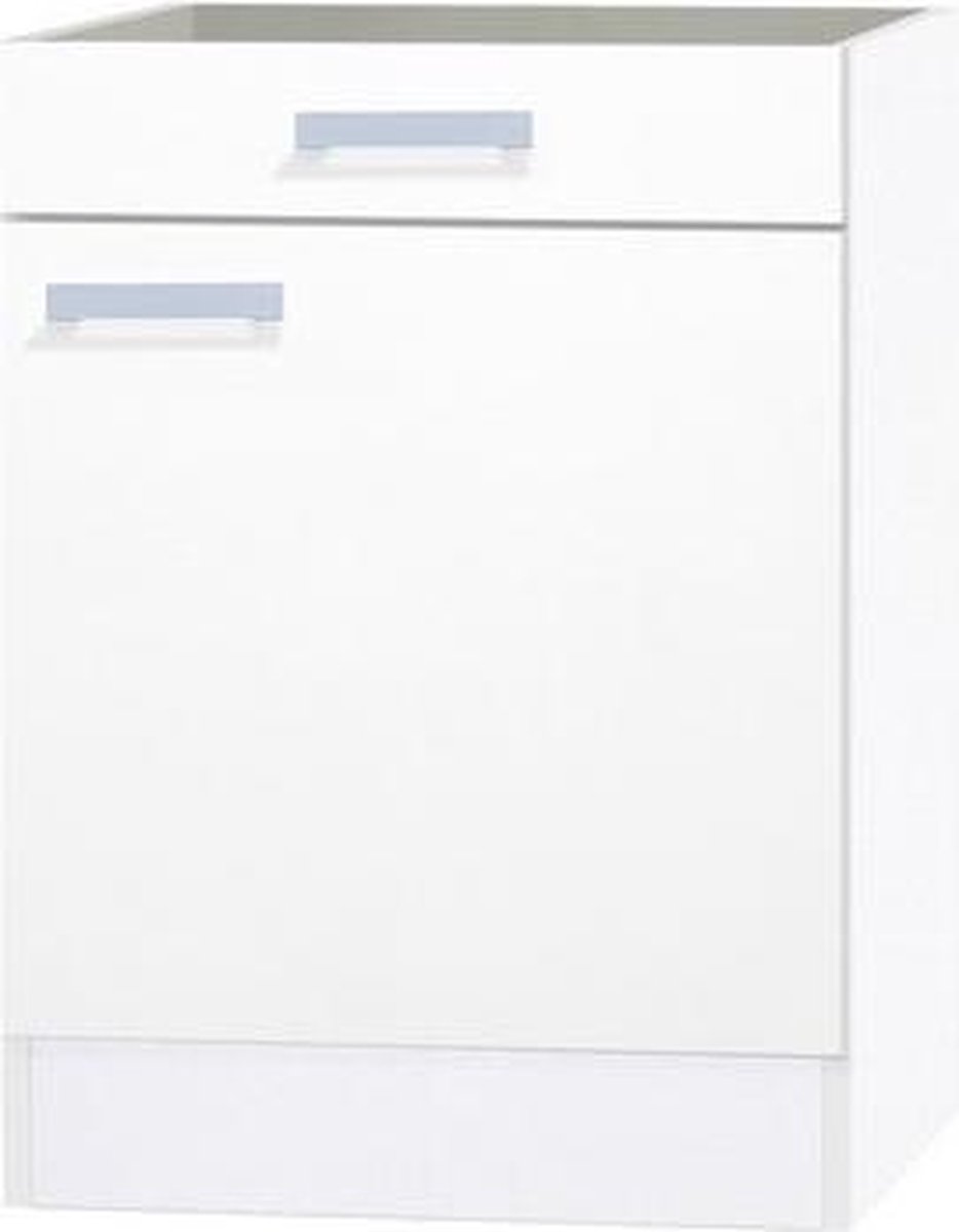 Keuken onderkast 60 cm met 1 deur en 1 lade - Wit Antraciet - Serie | bol.com