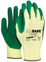 OXXA M-Grip 11-540 handschoen XS Oxxa - groen/geel - Latex/Katoen - Gebreid manchet - EN 388:2016