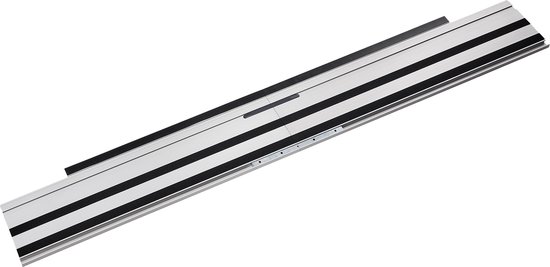 Zilveren geleiderail met zwarte strepen, 1450mm lang.