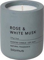 Blomus - Scented Candle, Rose & White Musk, Flint Stone